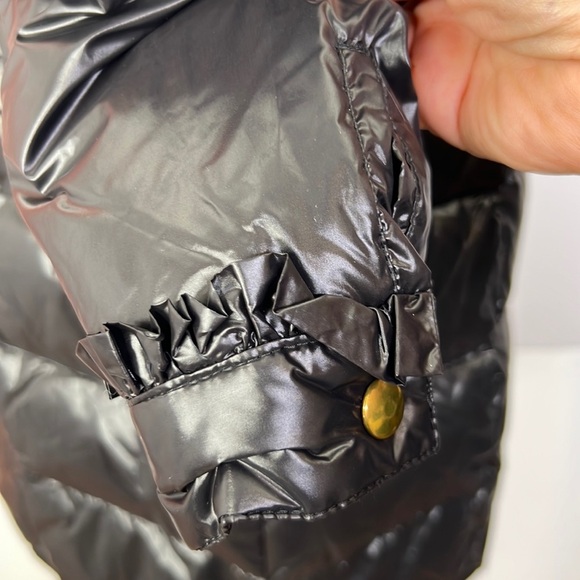 BEA YUK MUI DOWN PUFFER BLACK GOLD NWT  NYLON COAT WITH REMOVEABLE HOOD SZ 42 - Picture 6 of 15